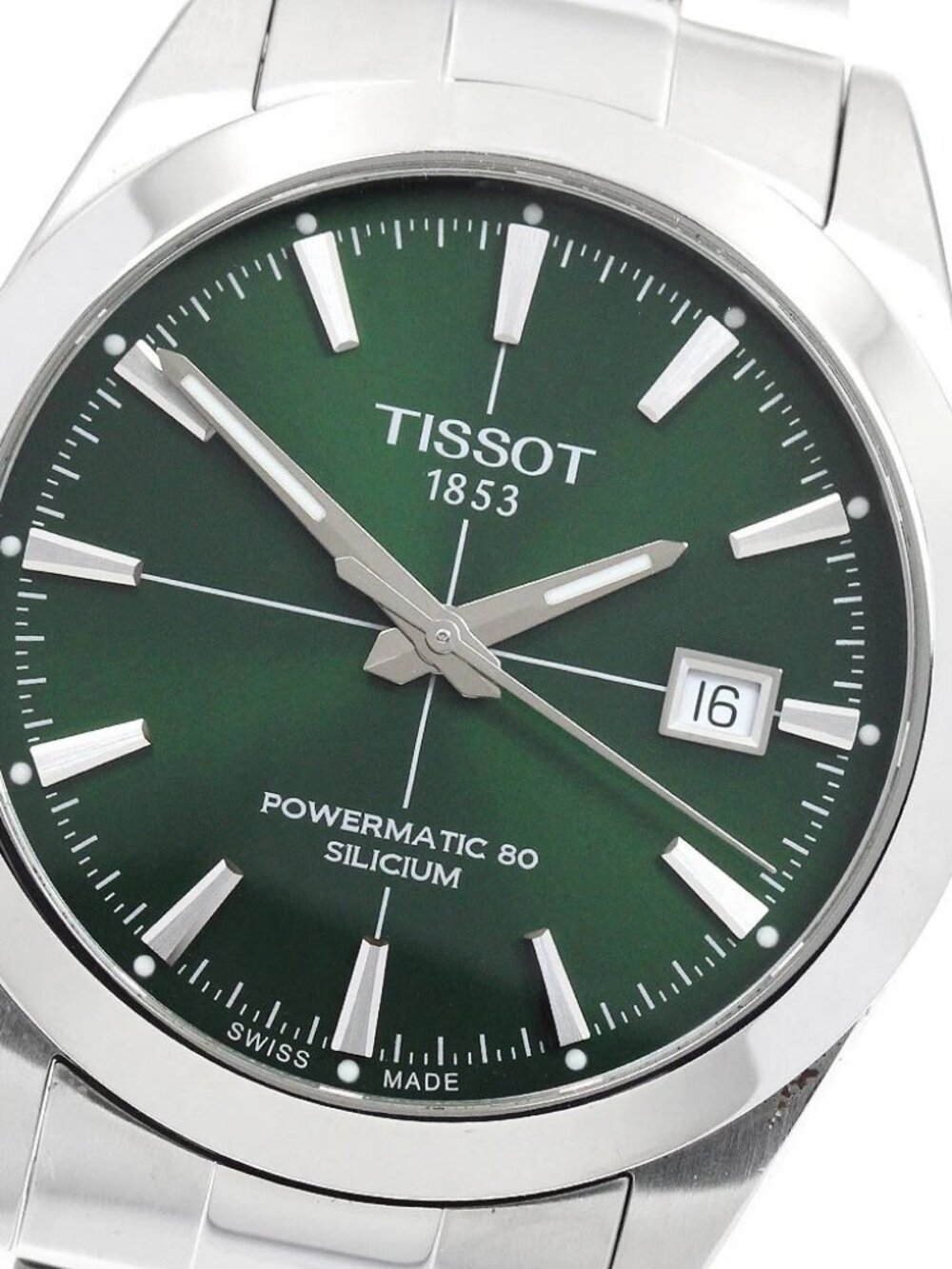TISSOT gentleman T127407 Powermatic 80 Date green Dial Automatic Men's